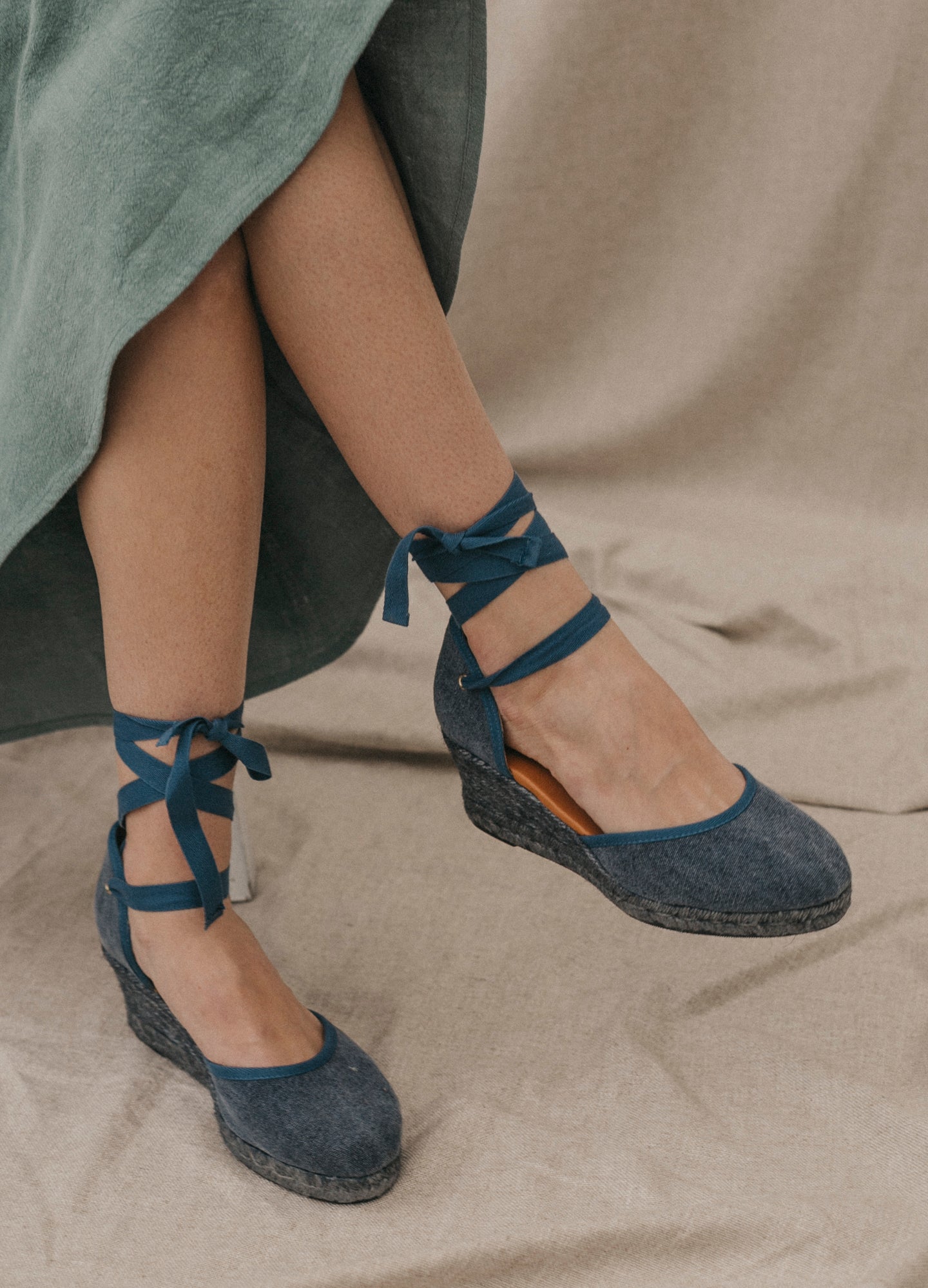 Mr. Velous | Paloma Denim Espadrille Wedge