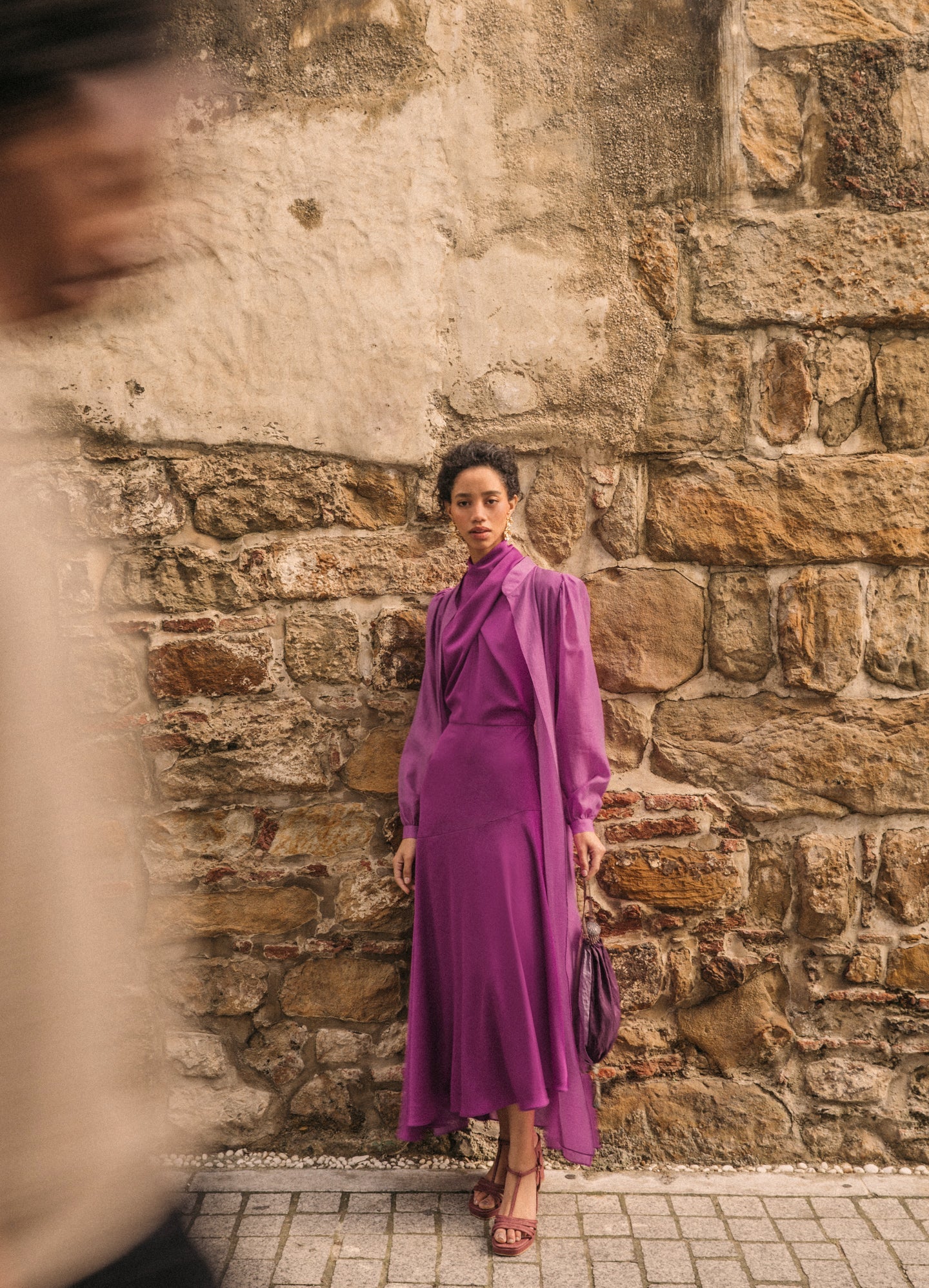 Zaria-Chelsey bougainvillea dress and coat set