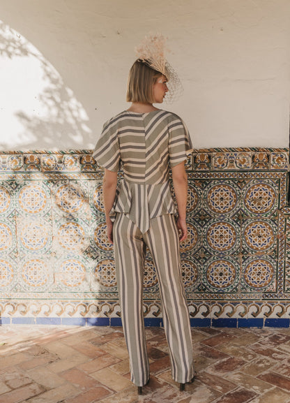 Kiana-Donney khaki top and pants set