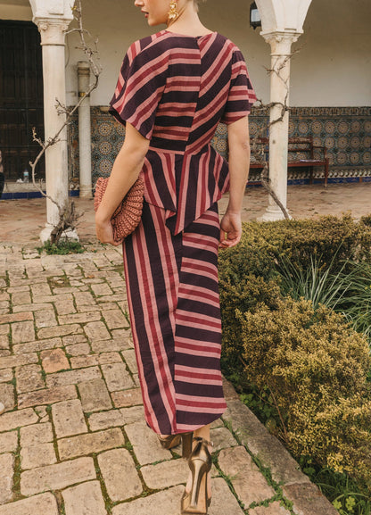 Kiana-Ayla Aubergine Top and Skirt Set