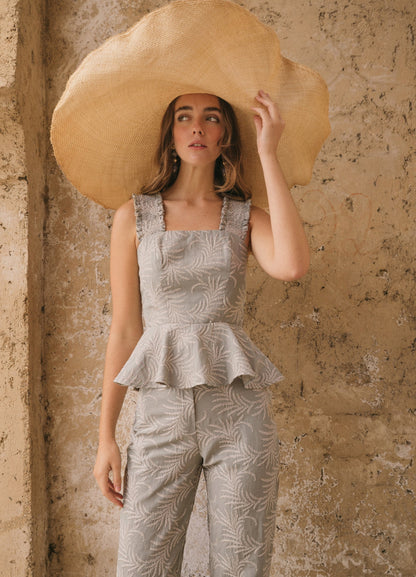 Conjunto de top y pantalón bordado Nidia-Lott