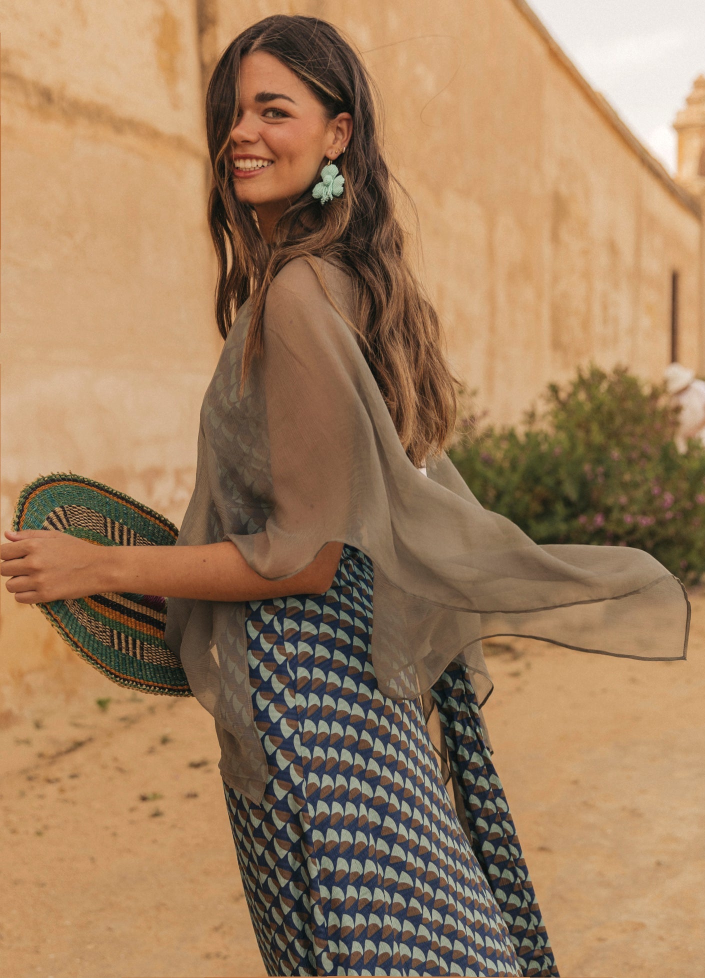 Isolda Natural Silk Cape