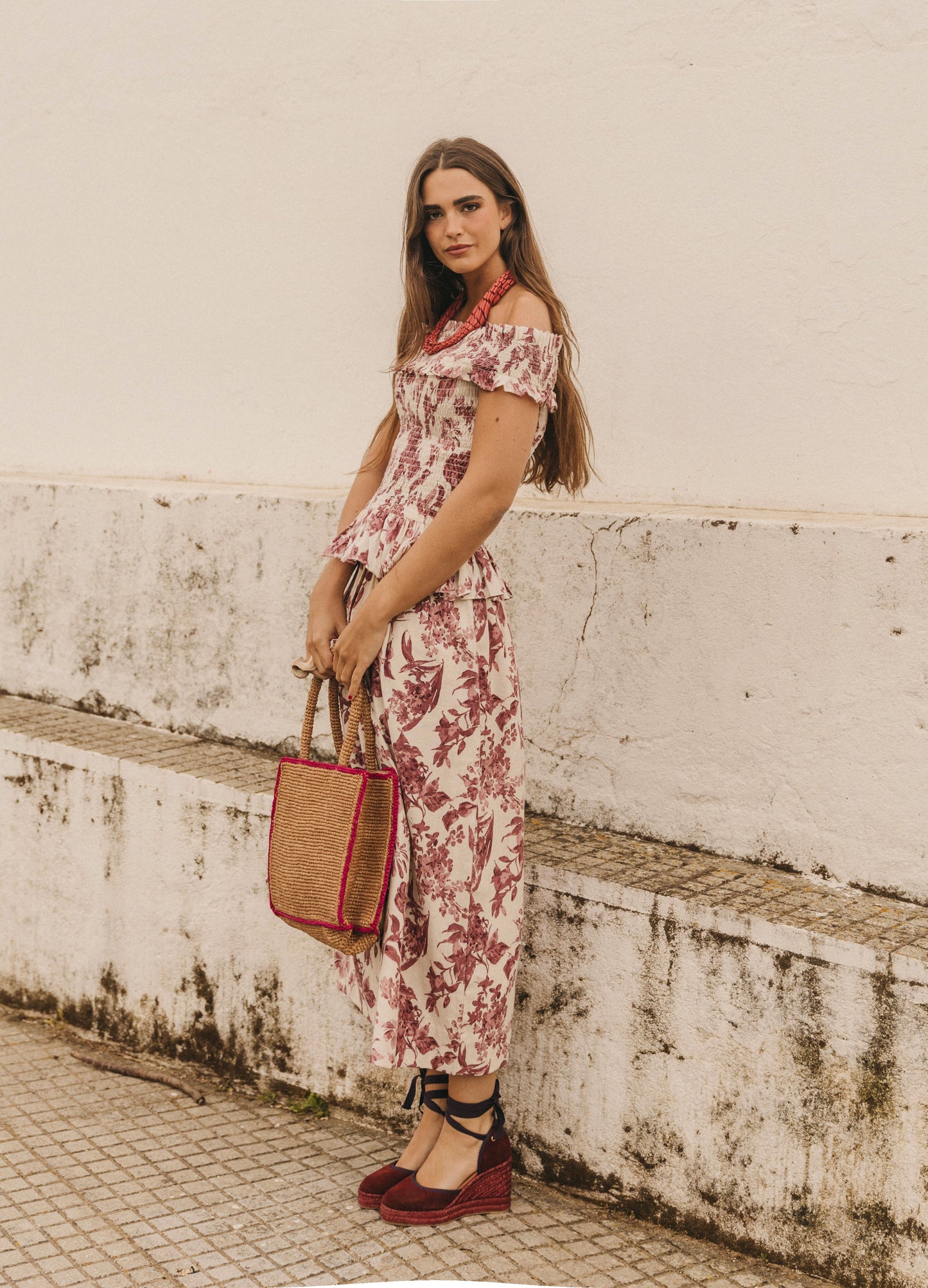 Conjunto de top y falda estampado fresa Connie-Winnie