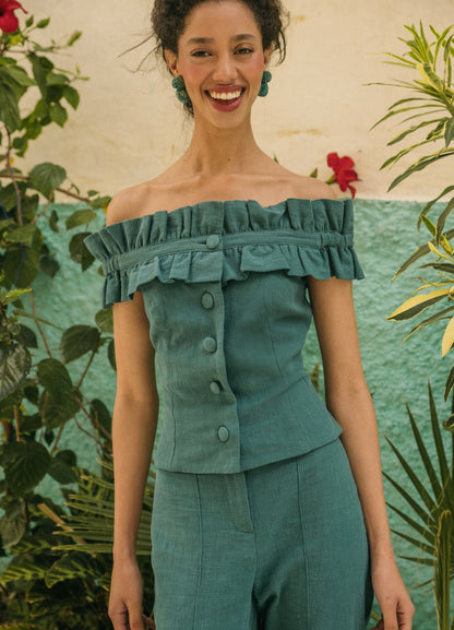 Seraphina-Lott Mint Top and Pants Set